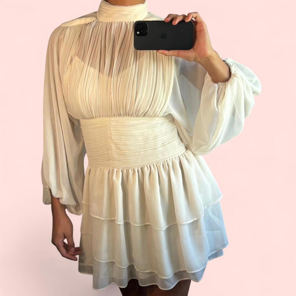 Flowy White and Cream Dress